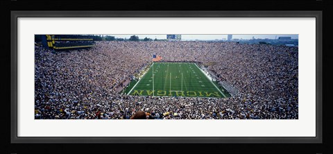 Framed University Of Michigan Football Game, Michigan Stadium, Ann Arbor, Michigan, USA Print
