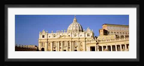Framed Facade of a basilica, St. Peter's Basilica, St. Peter's Square, Vatican City, Rome, Lazio, Italy Print