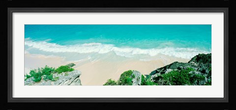 Framed Surf on the shore, Bermuda Print