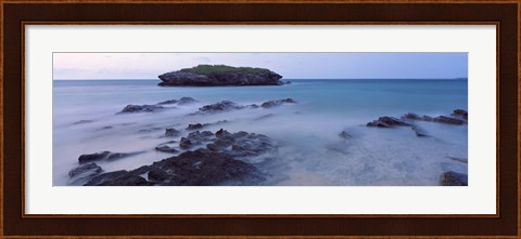 Framed Rock formations, Bermuda, Atlantic Ocean Print