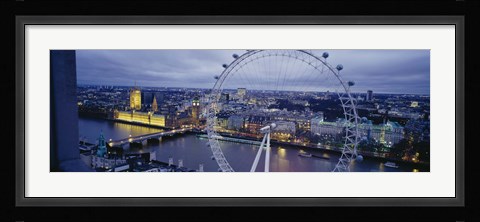 Framed Ferris wheel in a city, Millennium Wheel, London, England Print