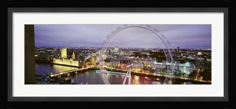 Framed High Angle View Of The Millennium Wheel, London, England, United Kingdom Print
