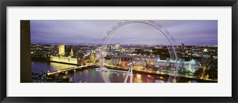 Framed High Angle View Of The Millennium Wheel, London, England, United Kingdom Print