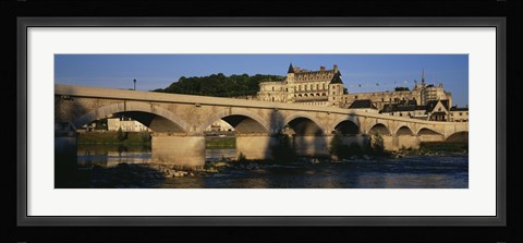 Framed Arch Bridge Near A Castle, Amboise Castle, Amboise, France Print