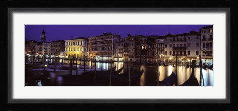 Framed Grand Canal at Night, Venice Italy Print