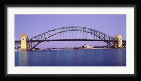 Framed Bridge across a sea, Sydney Harbor Bridge, Sydney, New South Wales, Australia Print
