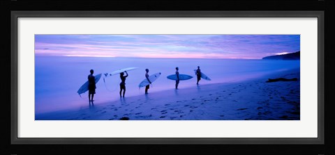 Framed Surfers on Beach Costa Rica Print