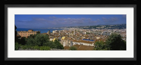 Framed Aerial View Of A City, Nice, France Print