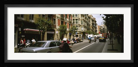 Framed Traffic On A Road, Barcelona, Spain Print