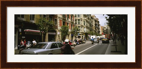 Framed Traffic On A Road, Barcelona, Spain Print