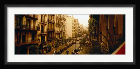 Framed Buildings in a row, Catalonia, Barcelona, Spain Print