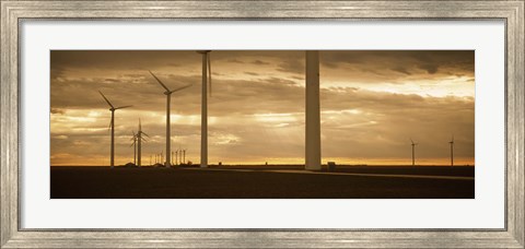 Framed Wind turbines in a field, Amarillo, Texas, USA Print