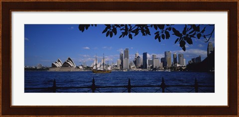 Framed Skyscrapers On The Waterfront, Sydney Opera House, Sydney, New South Wales, United Kingdom, Australia Print