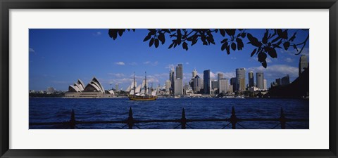 Framed Skyscrapers On The Waterfront, Sydney Opera House, Sydney, New South Wales, United Kingdom, Australia Print