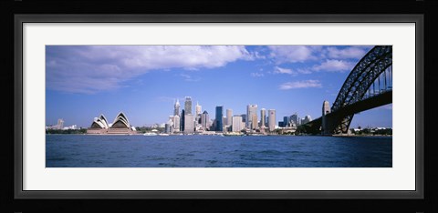 Framed Sydney Harbor Bridge and Skyscrapers, Sydney, Australia Print