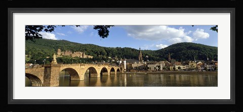 Framed Bridge across a river, Heidelberg Germany Print