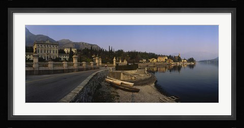 Framed Boats on the coast, Lombardy, Lake Como, Italy Print