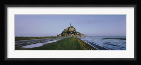 Framed Church on the beach, Mont Saint-Michel, Normandy, France Print
