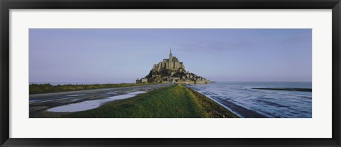 Framed Church on the beach, Mont Saint-Michel, Normandy, France Print