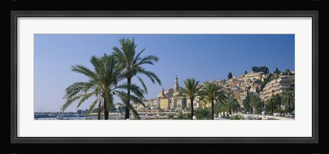 Framed Building On The Waterfront, Menton, France Print