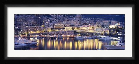 Framed Harbor Monte Carlo Monaco Print
