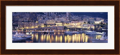 Framed Harbor Monte Carlo Monaco Print