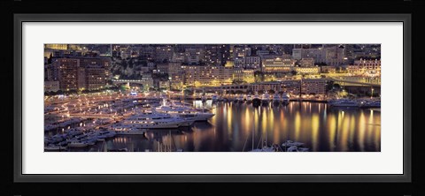 Framed Harbor, Monte Carlo, Monaco Print