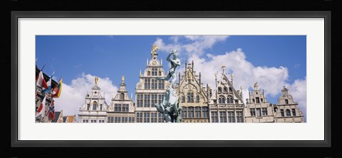 Framed Low angle view of buildings, Grote Markt, Antwerp, Belgium Print