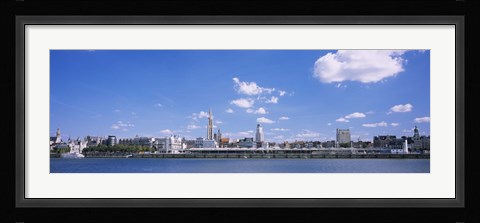 Framed Buildings on the waterfront, Antwerp, Belgium Print