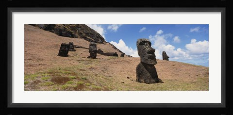 Framed Close Up of Moai statues, Easter Island, Chile Print