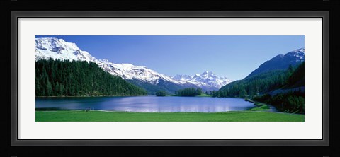 Framed Lake Silverplaner St Moritz Switzerland Print