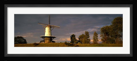 Framed Windmill Veere Nordbeveland The Netherlands Print