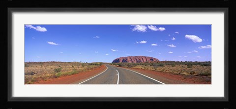 Framed Road and Ayers Rock Australia Print
