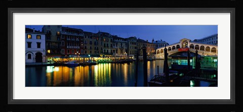 Framed Grand Canal and Rialto Bridge Venice Italy Print