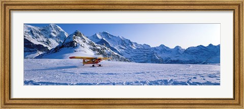 Framed Ski Plane Mannlichen Switzerland Print