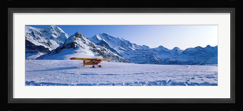 Framed Ski Plane Mannlichen Switzerland Print