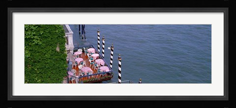 Framed Canal Side Cafe Venice Italy Print