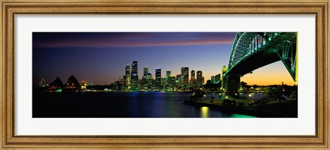 Framed Sydney Australia at dusk Print