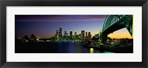 Framed Sydney Australia at dusk Print