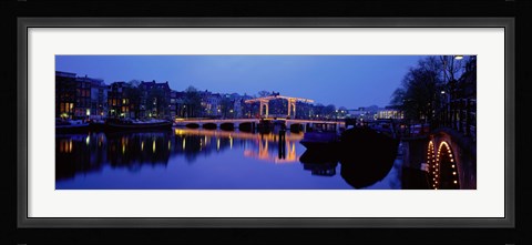 Framed Bridge at night, Amsterdam Netherlands Print