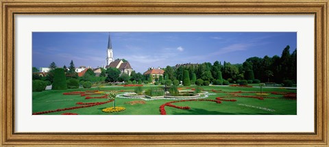 Framed Garden At Schonbrunn Palace (Schloss Schonbrunn), Vienna, Austria Print