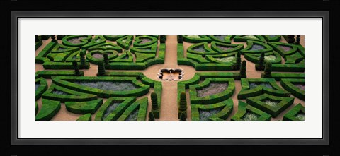 Framed Villandry Chateau Gardens, Loire Valley, Indre-Et-Loire, Villandry, France Print