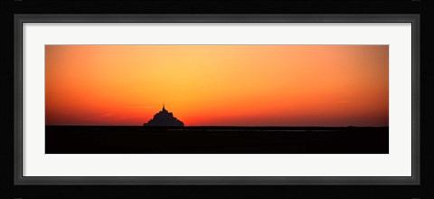 Framed Sunset at Mont Saint Michel Normandy France Print