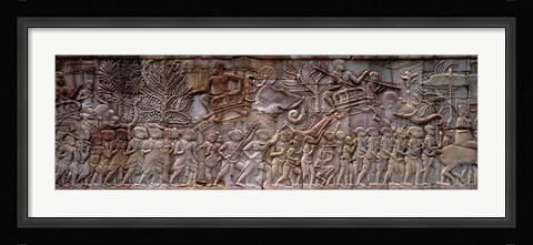 Framed Bas Relief Angkor Wat Cambodia Print