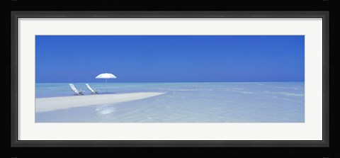 Framed Beach Scene, Digufinolhu, Maldives Print