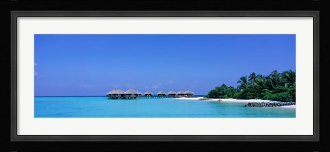 Framed Beach Cabanas, Baros, Maldives Print