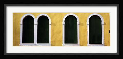 Framed Windows in Yellow Wall Venice Italy Print
