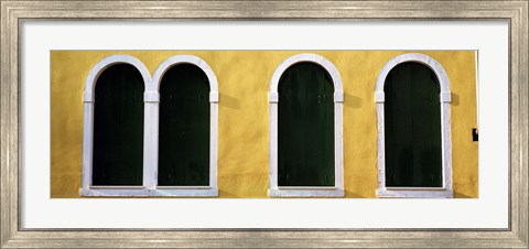 Framed Windows in Yellow Wall Venice Italy Print