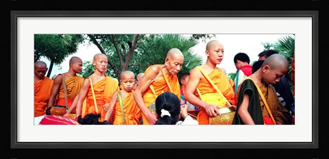 Framed Buddhist Monks Luang Prabang Laos Print