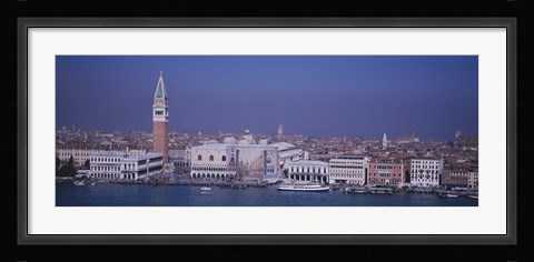 Framed Aerial View Of A City Along A Canal, Venice, Italy Print